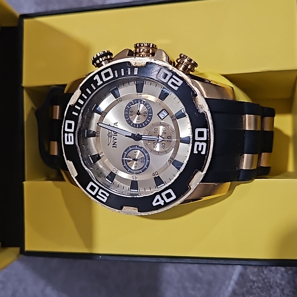 Invicta Pro Diver SCUBA Men's Watch - 50mm, Gold, Black (22346)